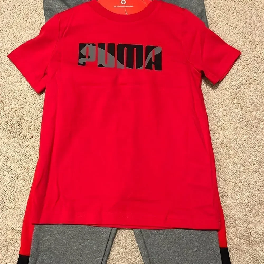 Puma Kids' NWT Boys Size 4T Red and Gray Tracksuit Set - Picture 3 of 4